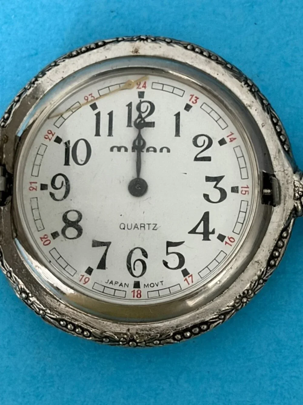 Vintage Decorative Milan Quartz Pocket Watch Japan Movement For Parts Repair
